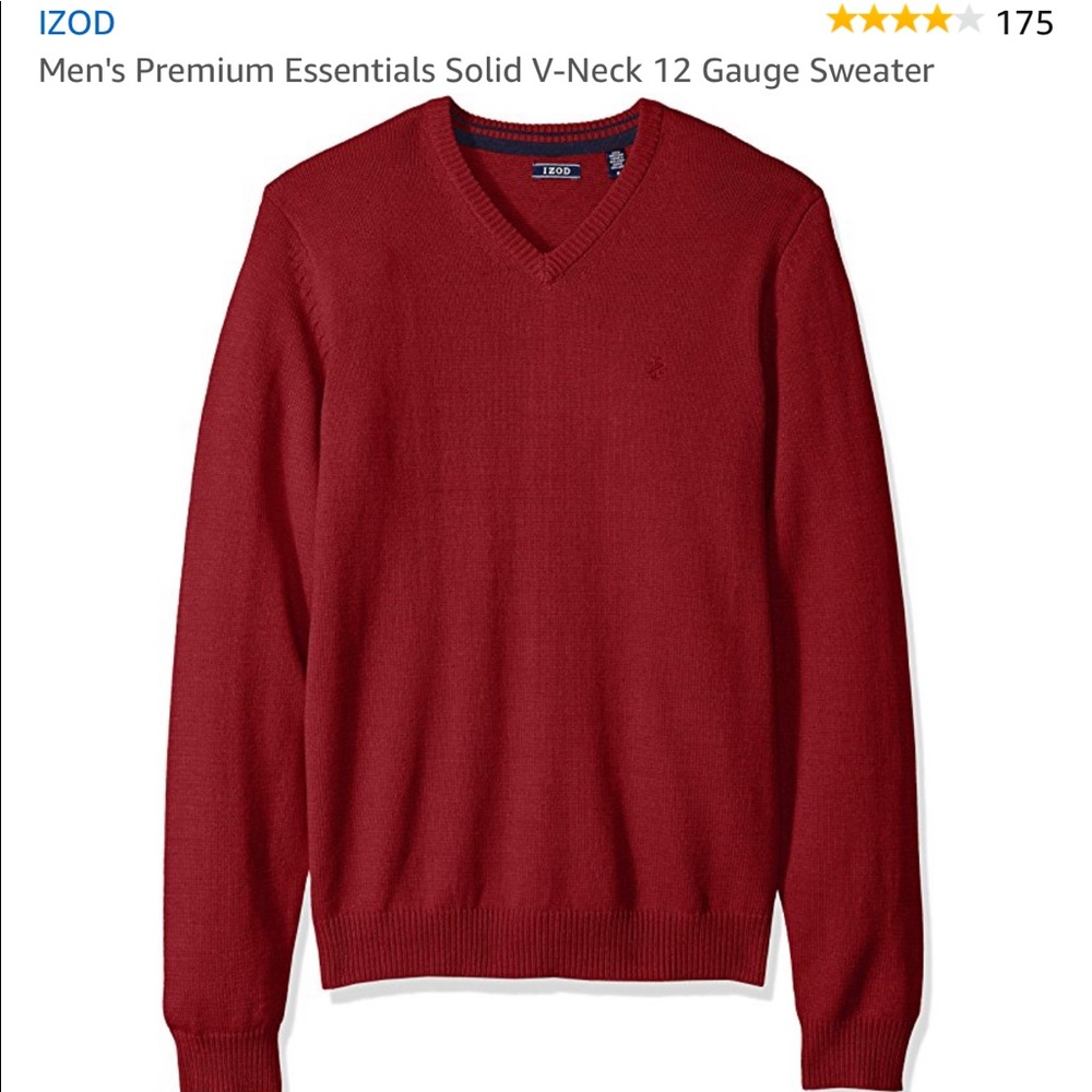 IZOD brand new red V neck Sweater xl